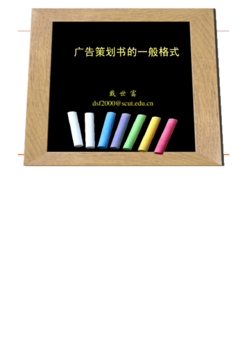 广告策划书的一般格式